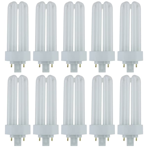 Sunlite PLT26/E/SP41K 4100K Fluorescent 26W PLD Triple U-Shaped Twin Tube CFL Bulbs w/4-Pin GX24Q-3, 10PK 40579-SU - main